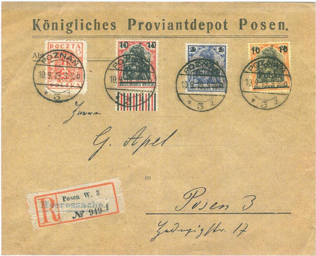 Wordt vervolgd Jan Mulder en Jan Jansen Aß. 17 Brief van 10-9-1919 met zegels 1e Poznan uitgave en reguliere Poolse zegel. Een deel van de afbeeldingen komt van elders.
