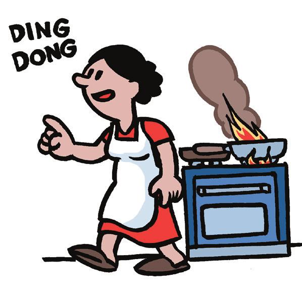 Blijf bij het vuur als je kookt of