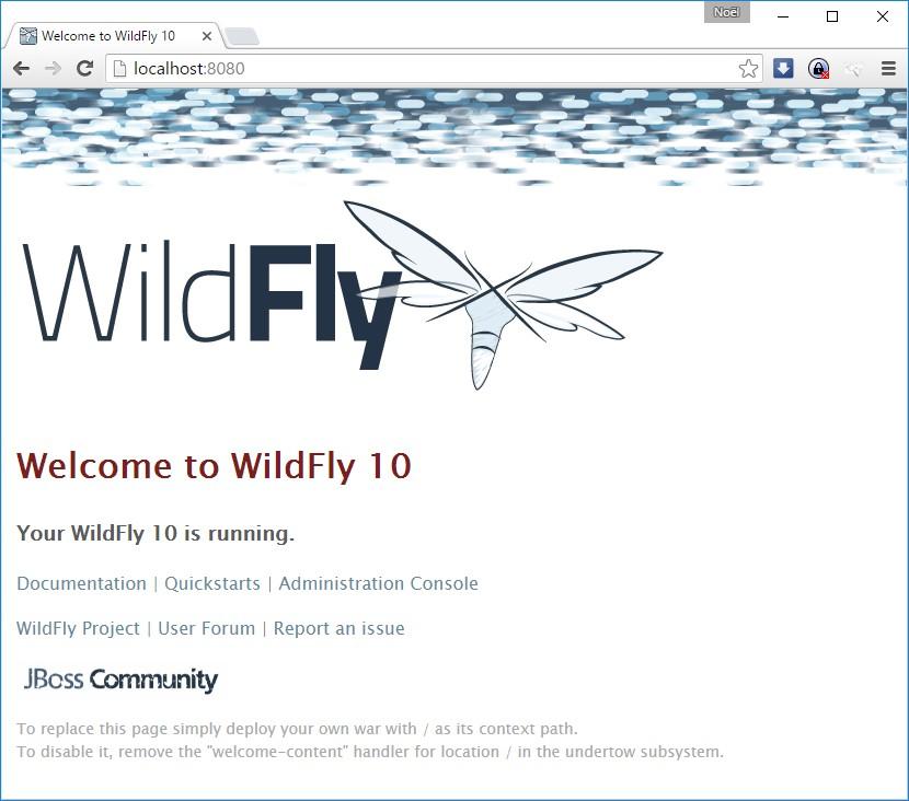 EJB-Containers Voor het beheer van WildFly kan men gebruikmaken van de volgende URL: http://localhost:9990 Om toegang te krijgen, moet er eerst een gebruiker toegevoegd worden.