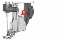 Let op: De Dynamisch verende voet 6D wordt aanbevolen voor gebruik met rechte steken. Activeer Steekbreedtebeveiliging bij de Instellingen Machine.