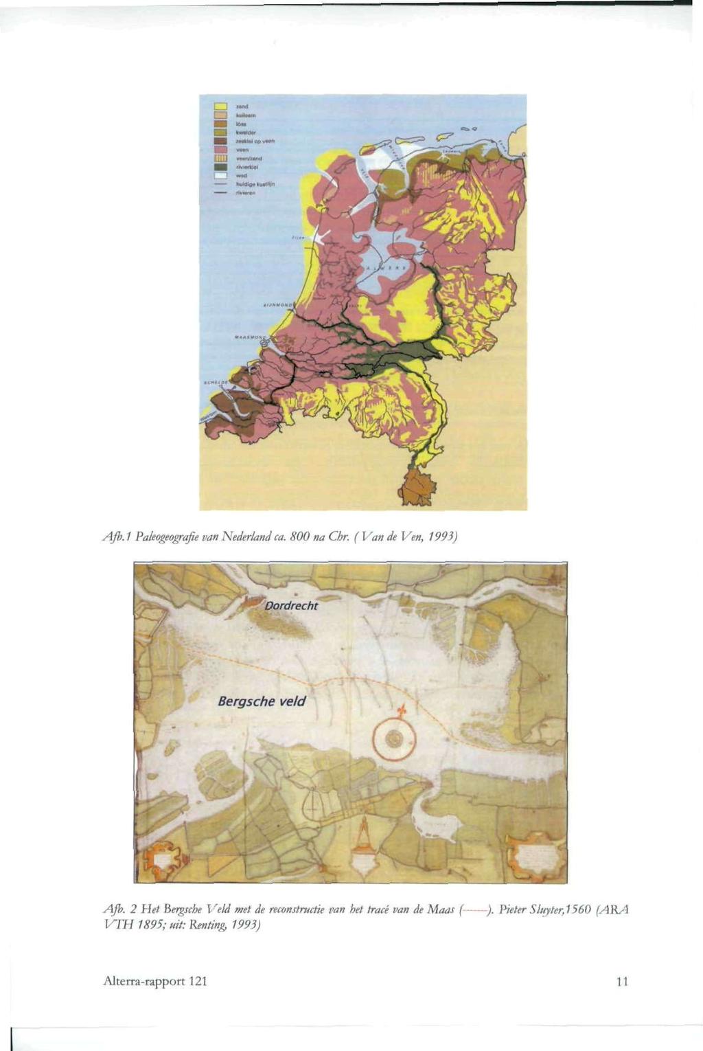 Afb. 1 Paleogeografie van Nederland ca. 800 na Chr. ( Van de Ven, 1993) Afb.