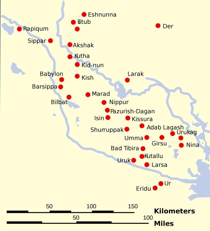 Mesopotamië De oorsprong van de Sumerische cultuur in het zuiden van Irak treffen wij na 5000 v. Chr. In de prehistorische stad Eridu aan.