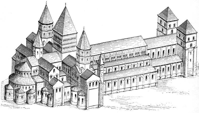 Foy in Conques. St. Sernin, Toulouse, interieur en plattegrond Het klooster van Cluny speelde een belangrijke rol in de middeleeuwse kerkgeschiedenis.