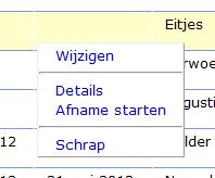 Aanmaken van een afname (via [Uitnodiging nieuw] in startscherm) U klikt op [Uitnodiging Nieuw] en krijgt een menu te ziel zoals hieronder.