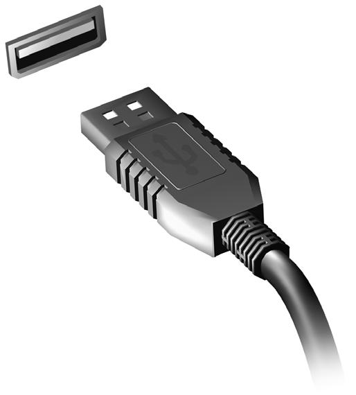 56 - Universele Seriële Bus (USB) U NIVERSELE SERIËLE BUS (USB) De USB-poort is een zeer snelle poort waarop u USB-randapparatuur kunt aansluiten, zoals een muis, een extern toetsenbord, extra