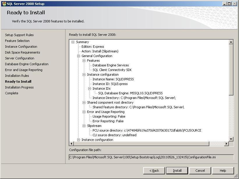 De SQL Server 2008 is nu klaar voor installatie.