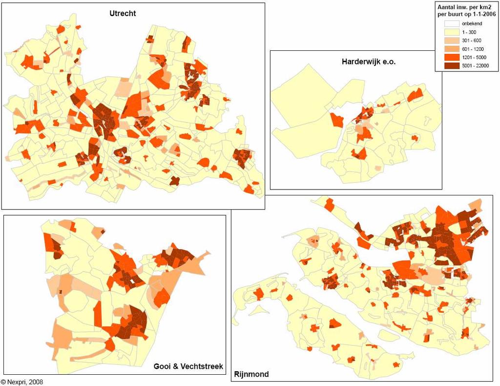 De spoedzorg over de jaren 2004-2008 Kaarten 2.2, 2.3 en 2.