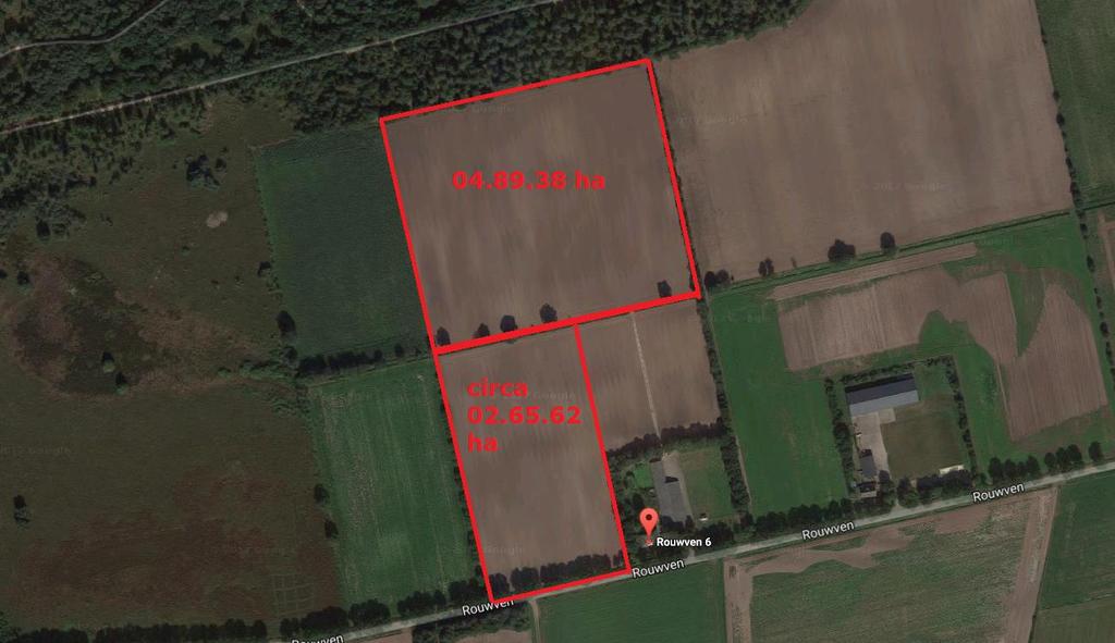 Algemeen Perceel landbouwgrond, gelegen te Wintelre aan het Rouwven (naast en achter huisnummer 6), ter grootte van circa 07.55.00 hectaren.