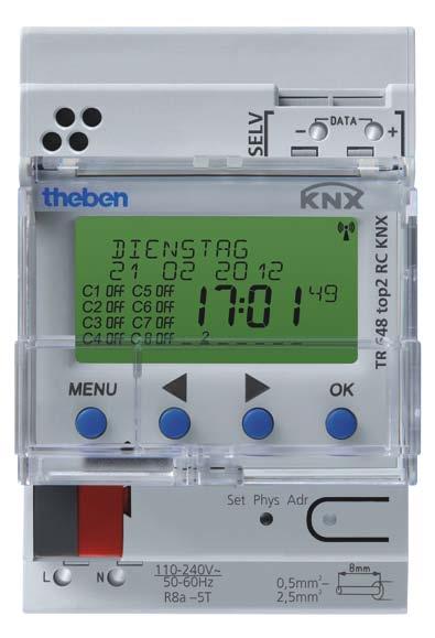 8-kanaals jaarschakelklokken TR 648 top2 RC KNX TR 648 top2 RC-DCF KNX TR 648 top2 RC KNX