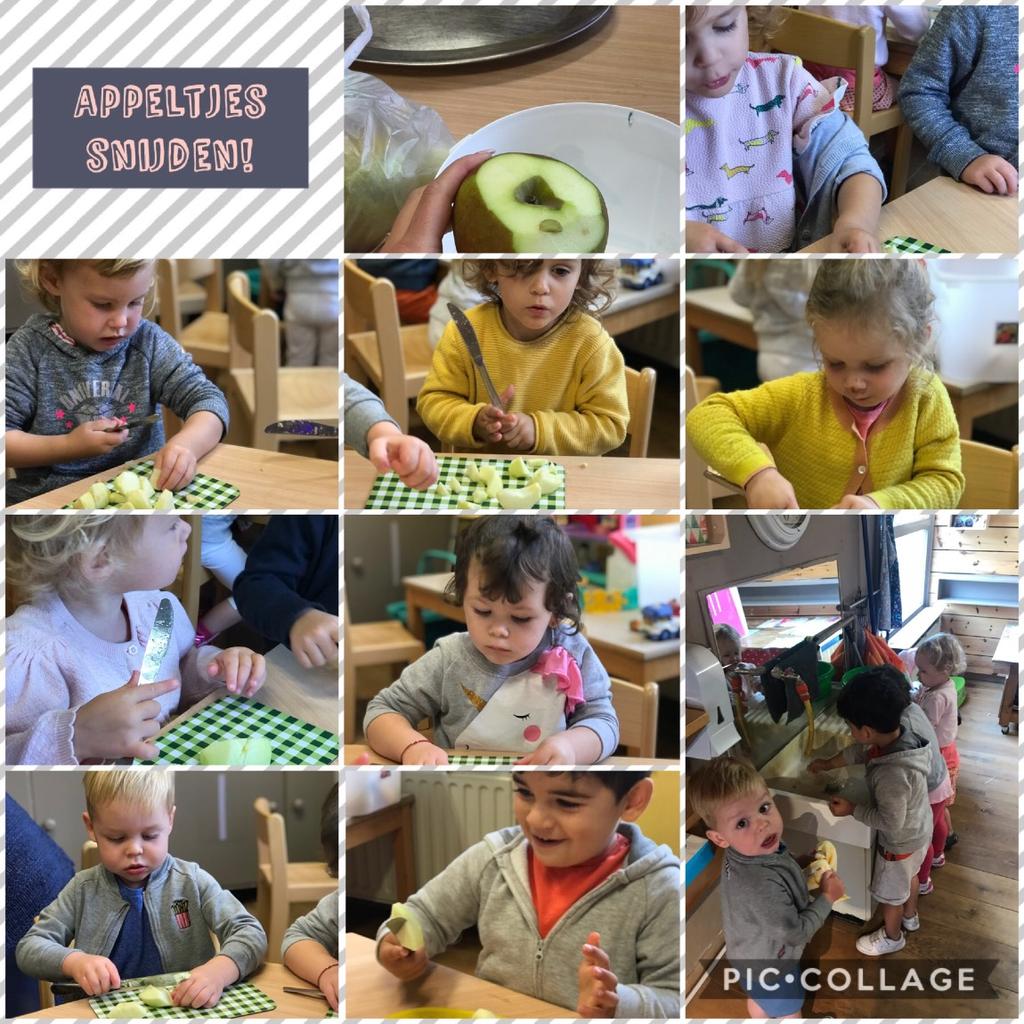 20 september Vandaag stond het maken van appelmoes centraal samen met de eerste open klas! Voor we aan ons appelmoes konden beginnen bekeken wij de benodigdheden.