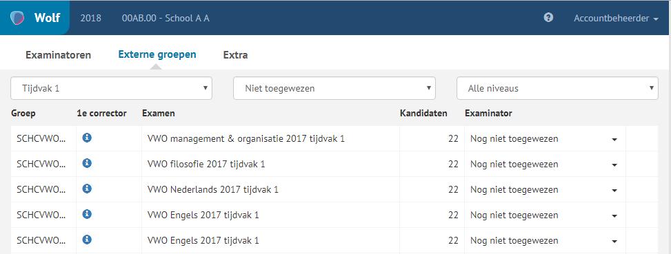 Ad 3) Het toewijzen van de externe groepen aan de examinatoren De pooling voor de tweede correctie wordt verzorgd door DUO.