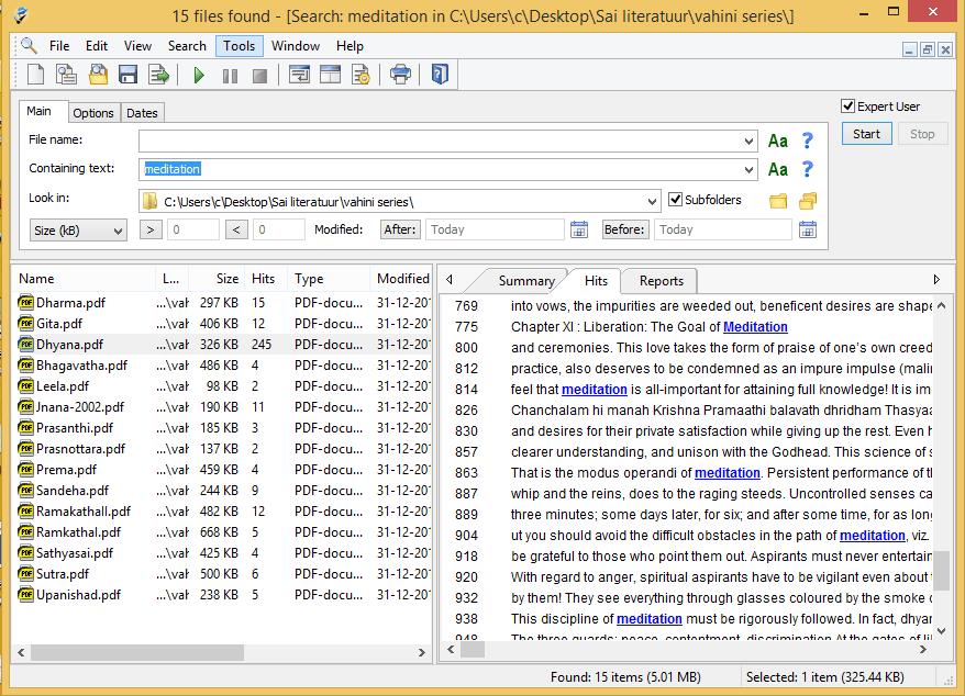 AgentRansack werkt met documenten in pdf-formaat, txt-formaat en Word-formaat. B.