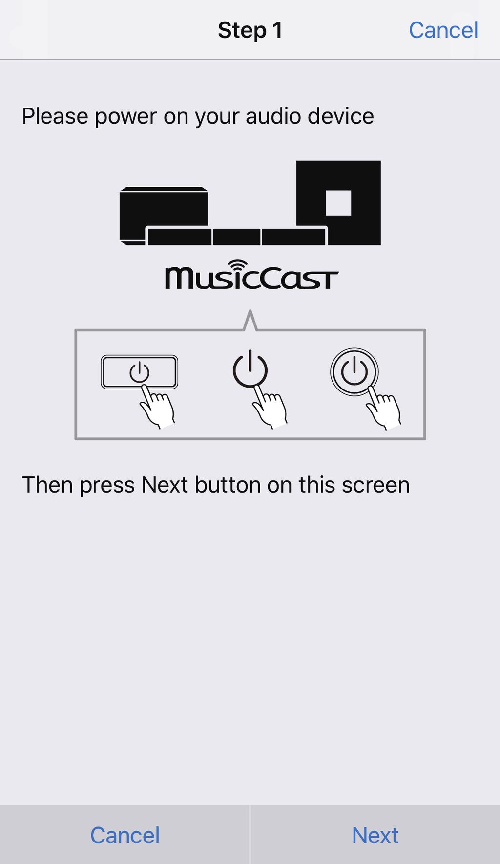 In dit gedeelte worden schermen van MusicCast CONTROLLER in het Engels op een iphone gebruikt als voorbeeld.