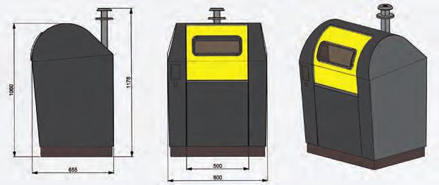 STALEN ONDER- GRONDSE CON- TAINERS De inwerpzuilen van de Apyra ondergrondse inzamelcontainers zijn van 3 mm dik aluminium, met epoxycoating in kleur naar keuze.