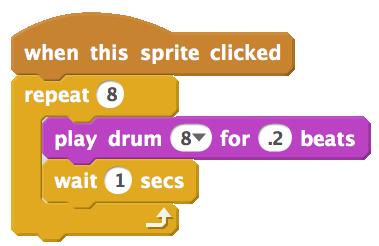 q Probeer te spelen met de tempoblokken om het ritme te