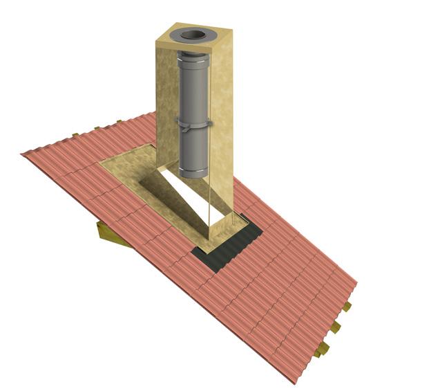 Visualiseer met behulp van uw merktekens de omvang van het voetstuk op het dak en verwijder de dakbedekking in dit deel. 4.