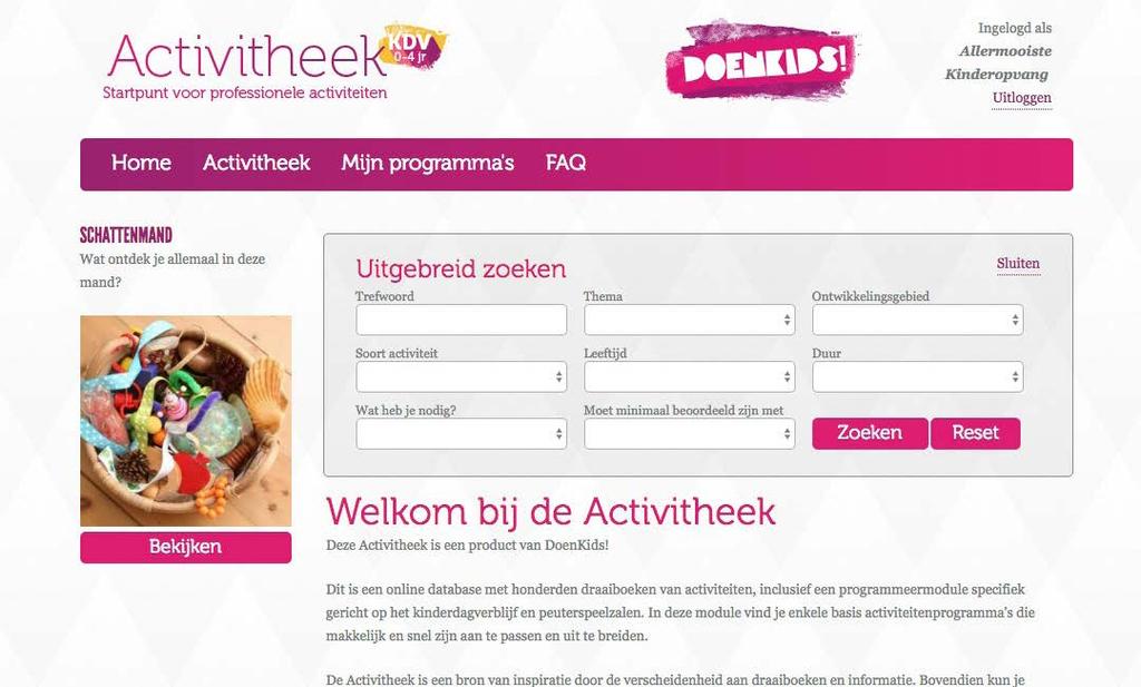 Inloggen in DoenKids Om gebruik te maken van de activiteiten van DoenKids kun je inloggen via www.doenkids.nl/inloggen.