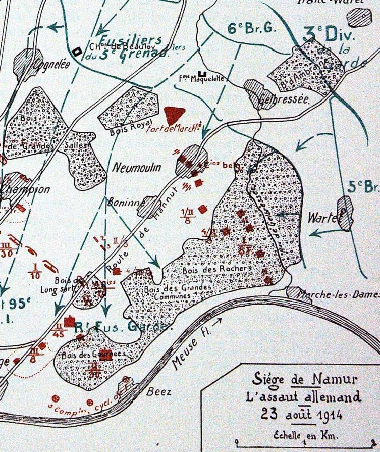 Op 20 augustus bleef het 8ste Linie als algemene reserve in Namen.