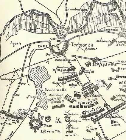 s Anderendaags trokken ze naar de omgeving van Bazel en in de namiddag naar Waasmunster en Tielrode om de Durmelinie te verdedigen.