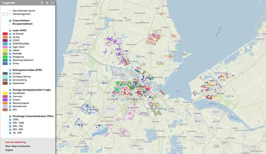 Het actuele bezit online Woningcorporatiebezit 2018 Weten waar de corporatiewoningen in de hele regio staan?