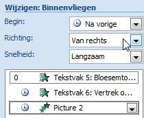 Stel in het Taakvenster rechts alles in zoals is aangegeven, gebruik de zwarte pijltjes 10.