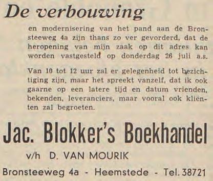 Haarlems Dagblad, 25 juli 1956 Het interieur werd verbouwd. Langs de kasten kwamen een soort loopbruggetjes.