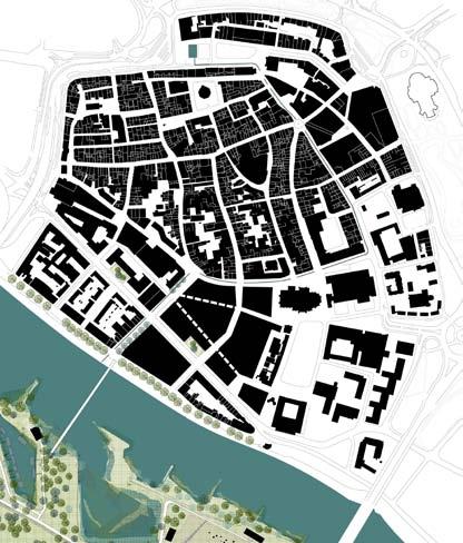 hoofdstructuur > lange lijnen in de stad vasthouden Nieuwstraat en Rodenburgstraat > verbinden oevers > Jansbeek > opties