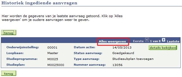 Als je je actieve inschrijvingen in het vrafgaande academiejaar wil verder zetten dan klik je p Vlgende.