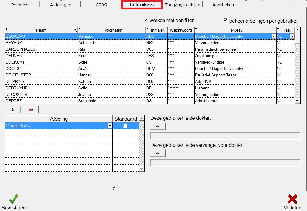 10.11 Gebruikers De rechten die de werknemers hebben in MSVB zijn automatisch gelinkt aan het toegangsniveau en worden ingebracht via WZD, ben je daar aan een afdeling gekoppeld, ben je in MSVB