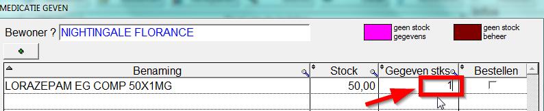 o Vb. medicatie die u heeft laten vallen Nightingale Florance, cedocard laten vallen en 1 extra uit