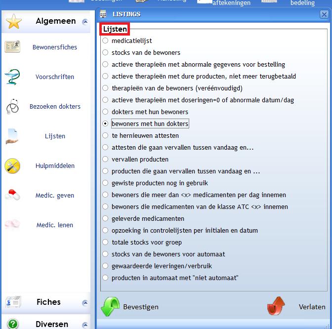 Medicatielijst Hier kan je een lijst opvragen per soort medicatie: insuline, siropen, zalven, Je kan alle medicatie bekijken of zelf een selectie maken: op medicatie,