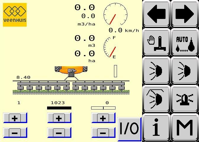 Hoofdstuk 5 Bediening 5.3.2 Opbouw beeldscherm Onder staande afbeelding toont als voorbeeld hoe het beeldscherm er uit kan zien zodra de bedieningskast ingeschakeld wordt.