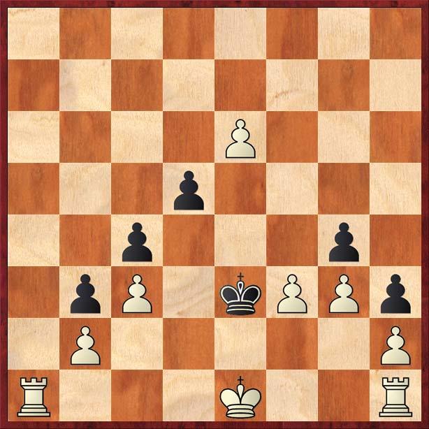 M. Kirtley, The Problemist, 1986 De opgave luidt: Wit laat zich in 8 zetten mat zetten. Heel lastig is de puzzel niet, maar wel heel leuk en bijzonder. 1. e6-e7 Kxf3 2. e8t Kg2 3. 0-0-0-0-0-0# Wat!