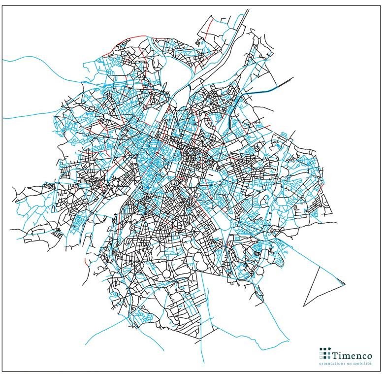 Studie Fietsbaarheidsanalyse in het Brussels Hoofdstedelijk Gewest (2015) Voor iedereen 30 km/u (behalve mix op hoofdwegen en bus/fietsbaan) Fietspad met wegmarkering op hoofd- en interwijkenweg bij