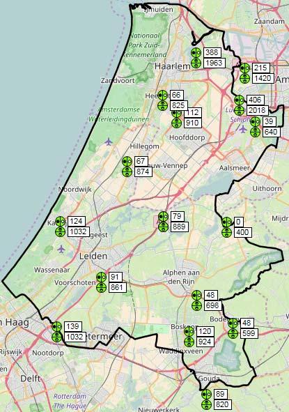 8. VERZILTING BOEZEM RIJNLAND Elektrisch Geleidend Vermogen en Chloride Situatie: do.27 juli 2017 12:00 uur Verklaring: Bij elk meetpunt staan 2 getallen.