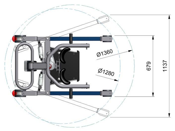 2 Beschrijving 2.1 Technische specificaties Specificaties Vegro Actief: Totaal gewicht 49kg Tilcapaciteit 160kg Geluidsdruk Belast heffen 48dB Belast poten 52dB Electronica: Hef motor 24Vdc, 10.