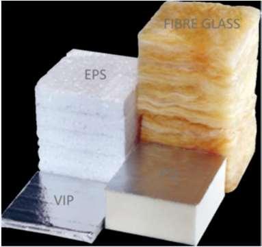 Thermische isolatie Superisolerende materialen Vacuüm isolatiepanelen (VIP) λ-waarde van 0,005 à 0,010 W/mK Mag niet doorboord of gesneden worden Aërogel