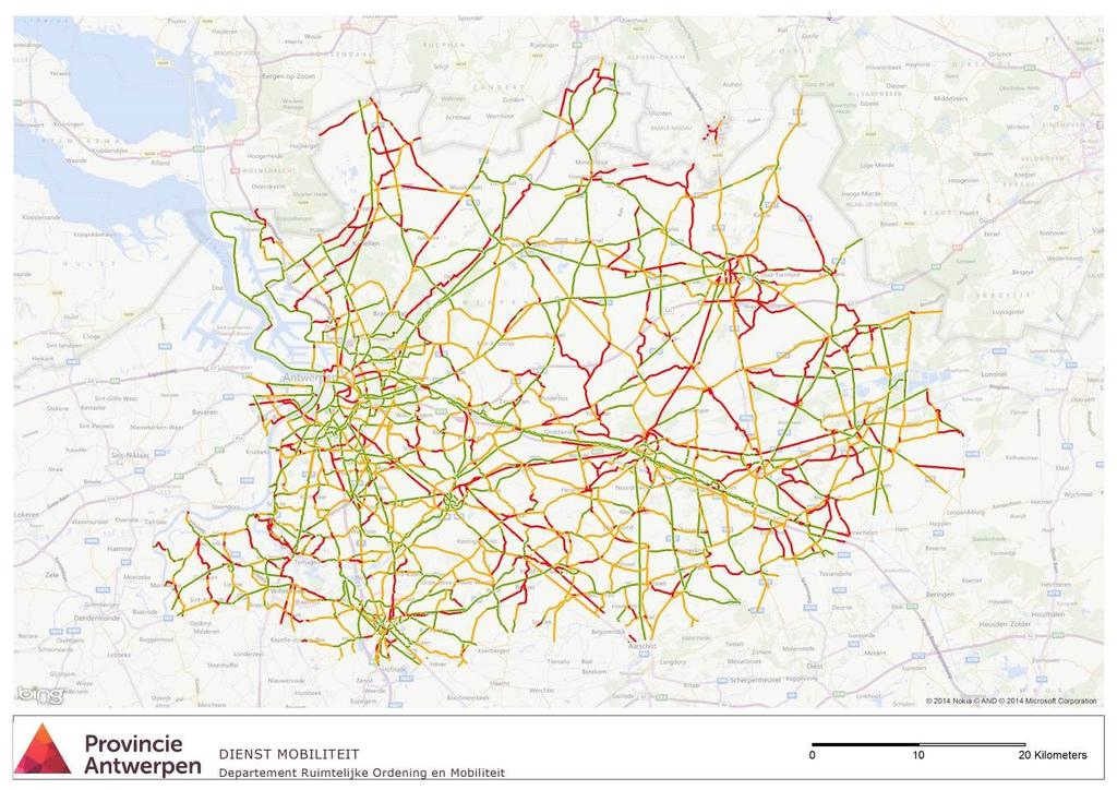 2.4 GIS (Geografisch Informatie Systeem) Figuur 6: kaart conformiteit BFF provincie Antwerpen 2014 De Vlaamse overheid beheert het BFF netwerk, zijn conformiteit en