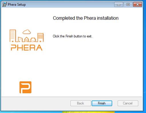 Gefeliciteerd! Phera is nu succesvol geïnstalleerd!