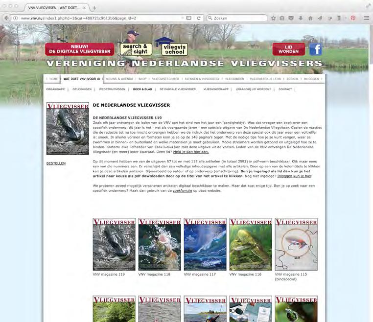De website (www.vnv.nu) bulkt van vliegvisinformatie.
