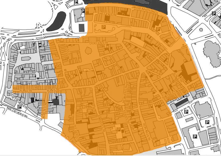 Onderzoeksgebied Het onderzoeksgebied betreft het winkelgebied in de binnenstad van Arnhem, zoals op bovenstaande kaart aangegeven.