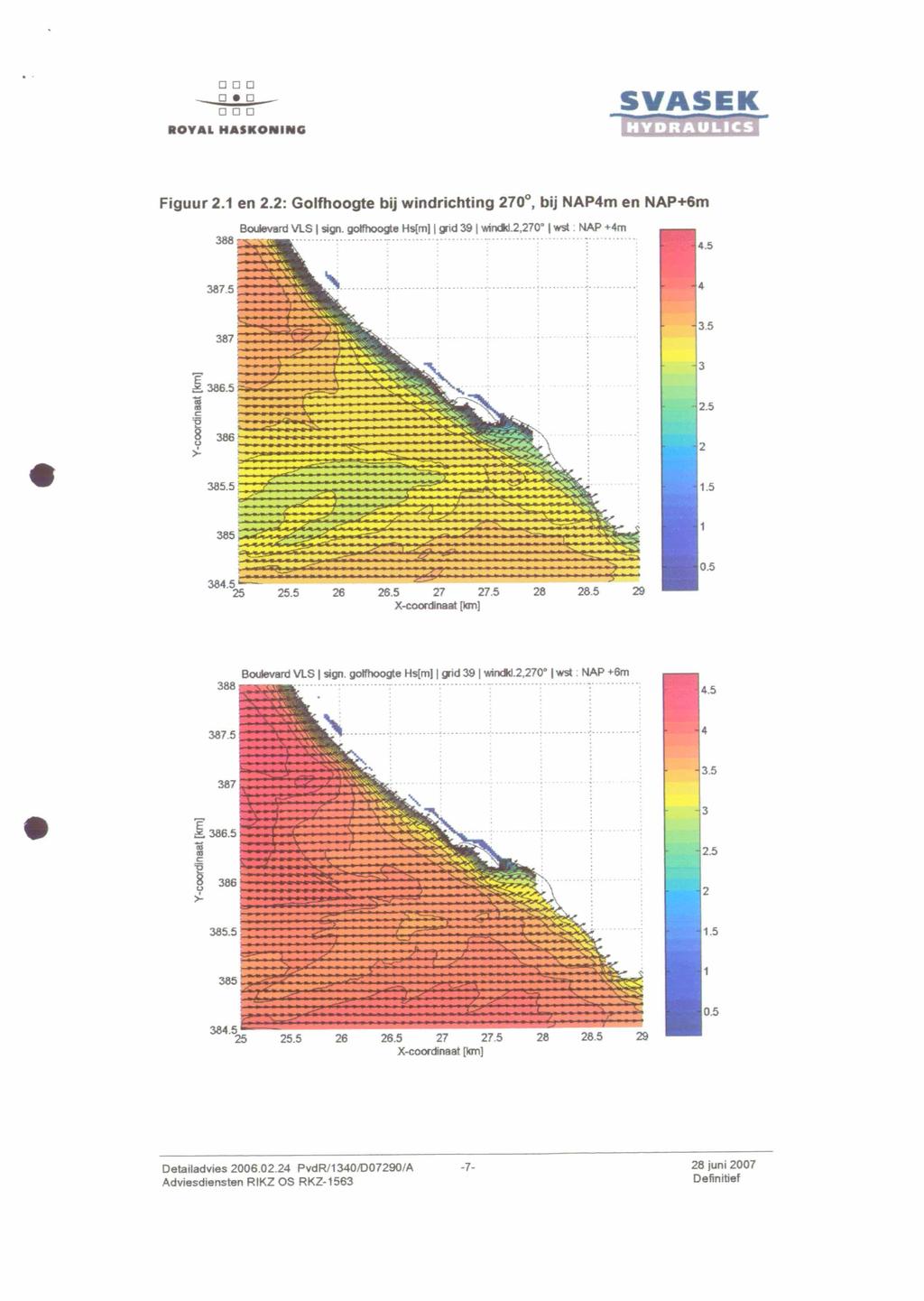 _ 0.0 ROYAL HASKONING Figuur 2.1 en 2.2: GOlfhoogte bij windrichting 270, bij NAP4m en NAP+6m Boulevard VlS Isign. lio1ftloogte Hs[mll gid 19 Iwirdd.2.270 Iwst : NAP +4m 388 _...._.....,! -;:.