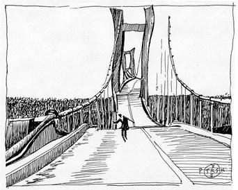 Plannex Bruggenbattle De Tacoma Narrows-brug in de VS was de op twee na langste hangbrug ter wereld bij de opening in juli 1940. Helaas was de brug aerodynamisch niet correct gebouwd.