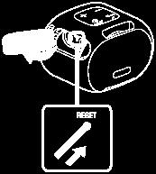 Gebruik van de RESET-toets Als de luidspreker niet ingeschakeld kan worden, of niet bediend kan worden alhoewel hij aan staat, moet u de afdekking aan de rechterkant openen en de RESET-toets