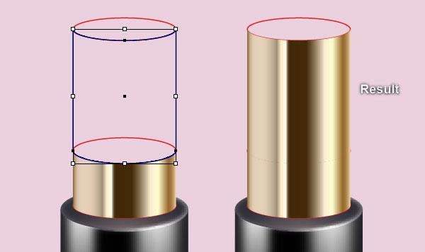 opgevuld met een lineair verloop op het blauwe object.