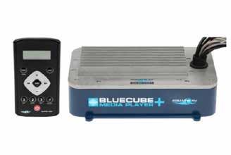 Aquatic AV Afstandsbediening De AQ-WR-5F waterbestendige afstandsbediening is speciaal gemaakt voor de BlueCube+ AQ-BC-5UBT stereo-installatie.
