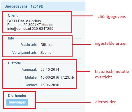 1.1. Dierhouder Bij dierhouder kunt u een andere cliënt dan waar het dier staat ingeschreven aanduiden als dierhouder.