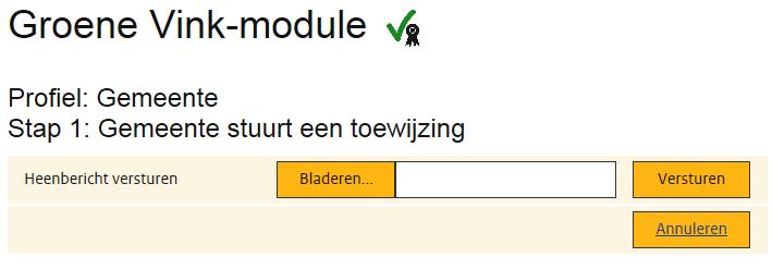 3 Berichten versturen en ontvangen In de Groene Vink-module verstuurt en ontvangt (ofwel uploadt of downloadt) u een bericht bij elke stap in een Groene Vink-scenario.