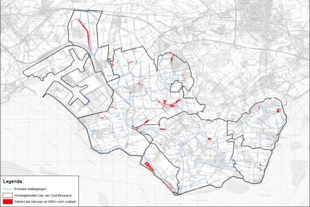 Waterplan Buitengebied Zak van Zuid-Beveland Versie: db Gebiedsbeschrijving Figuur 5 overzicht van gebieden die niet voldoen aan de norm wb 21 e eeuw Naast de standaardtoetsing is gekeken naar de