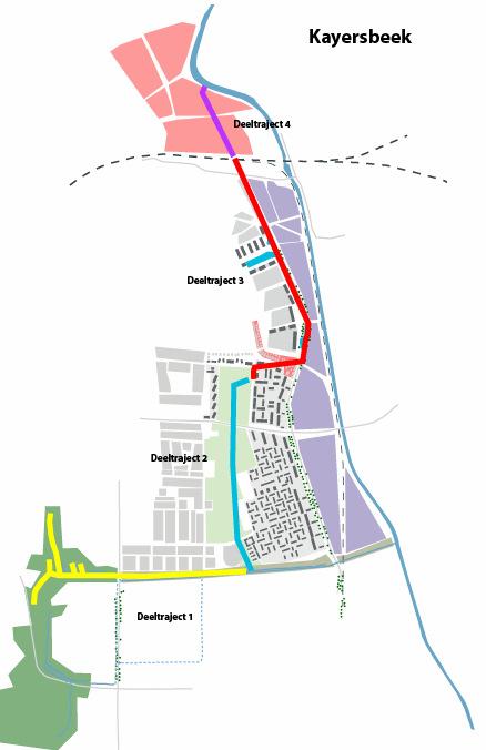 Kaart deeltrajecten Kayersbeek 2.